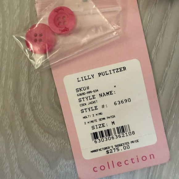 Lilly Pulitzer Eden Jacket Blazer Patchwork2 Minute Sewn Patch White Label NWT M - Picture 4 of 7